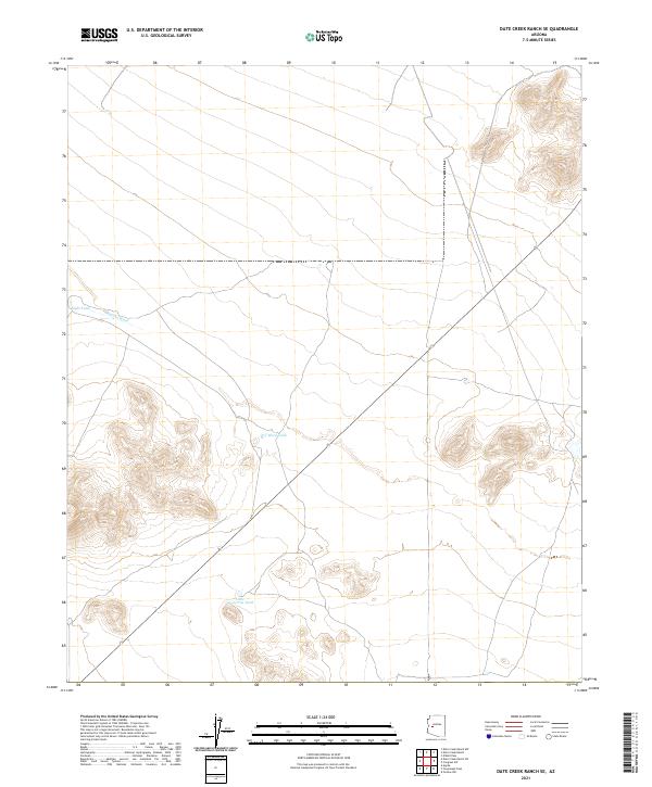 US Topo 7.5-minute map for Date Creek Ranch SE AZ