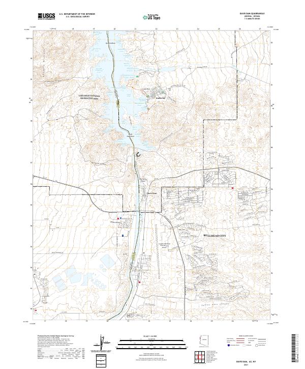 US Topo 7.5-minute map for Davis Dam AZNV