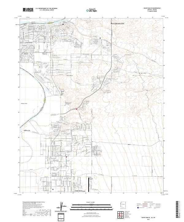 US Topo 7.5-minute map for Davis Dam SE AZNV