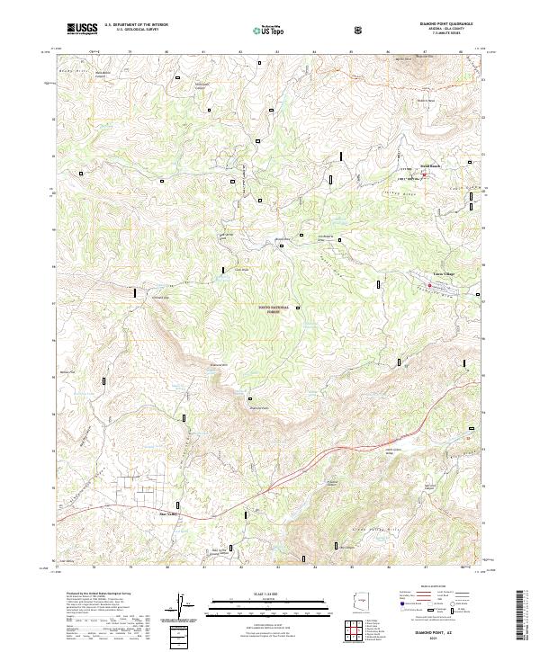 US Topo 7.5-minute map for Diamond Point AZ