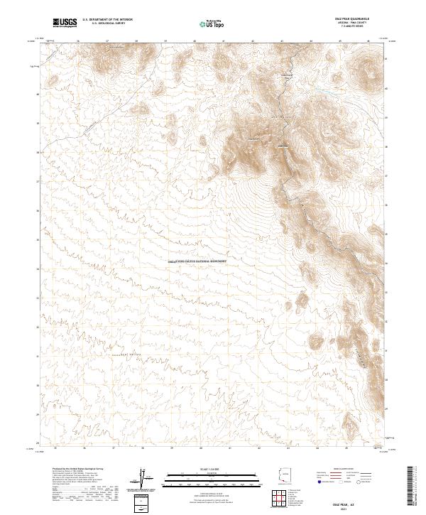 US Topo 7.5-minute map for Diaz Peak AZ