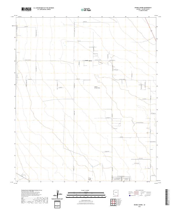 USGS US Topo 7.5-minute map for Double Adobe AZ 2021