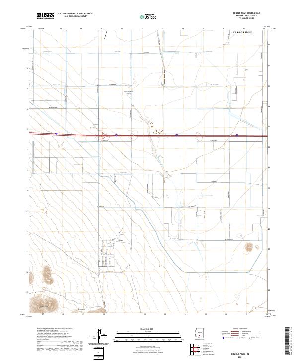 US Topo 7.5-minute map for Double Peak AZ