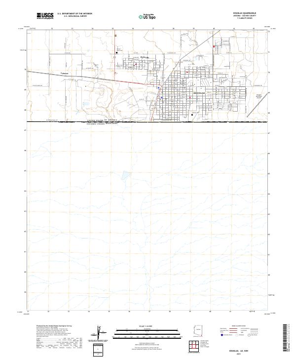 USGS US Topo 7.5-minute map for Douglas AZSON 2021