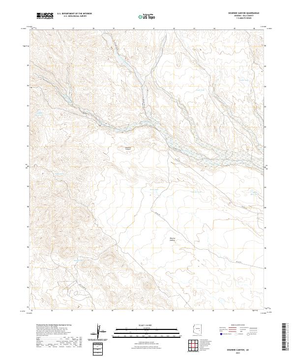 US Topo 7.5-minute map for Dourine Canyon AZ