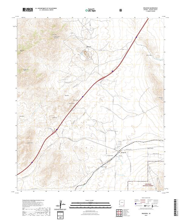 US Topo 7.5-minute map for Dragoon AZ