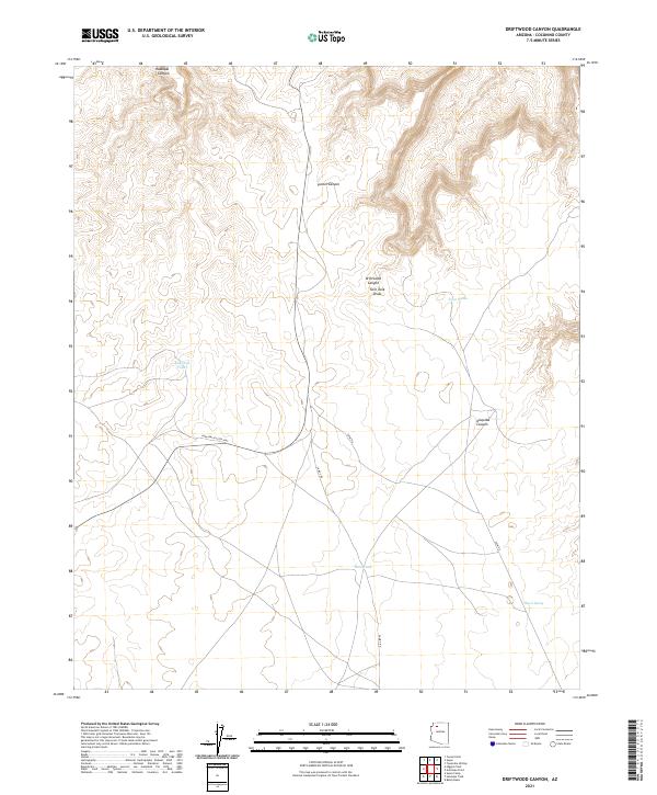 US Topo 7.5-minute map for Driftwood Canyon AZ