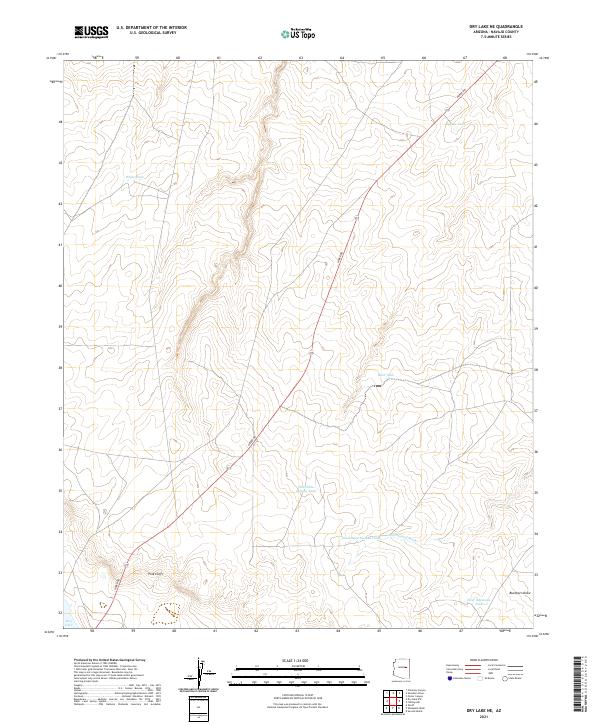 US Topo 7.5-minute map for Dry Lake NE AZ