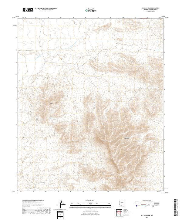 US Topo 7.5-minute map for Dry Mountain AZ