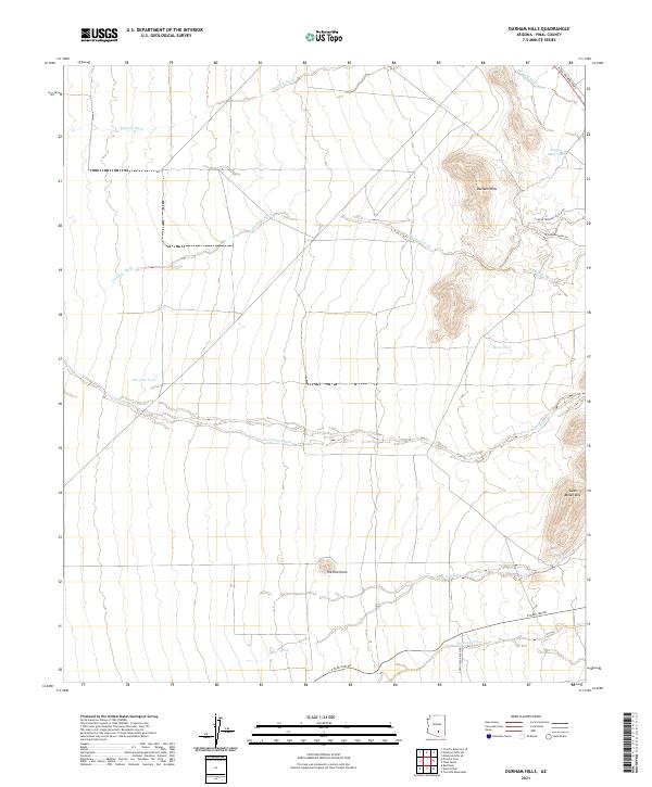 US Topo 7.5-minute map for Durham Hills AZ