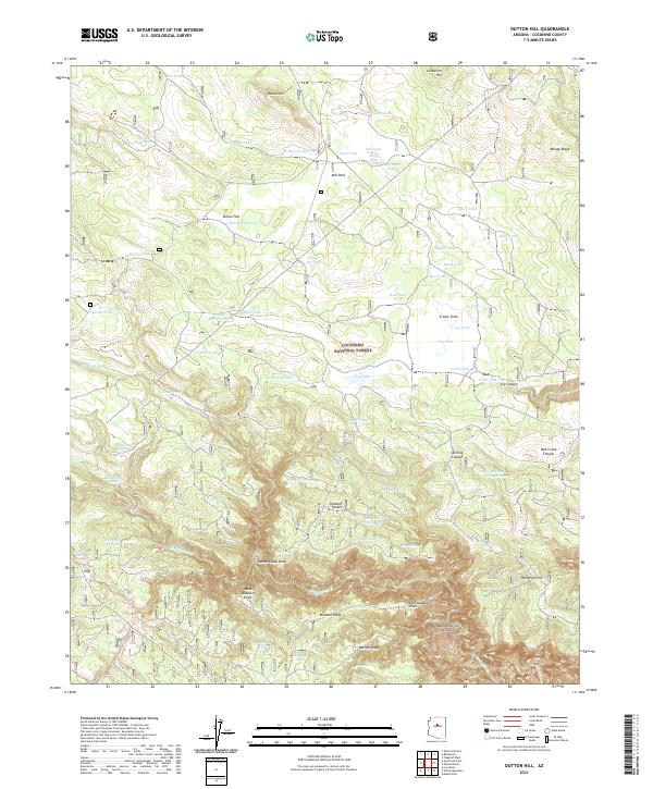 US Topo 7.5-minute map for Dutton Hill AZ