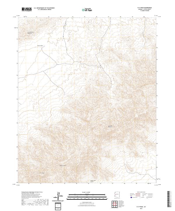 US Topo 7.5-minute map for E C P Peak AZ