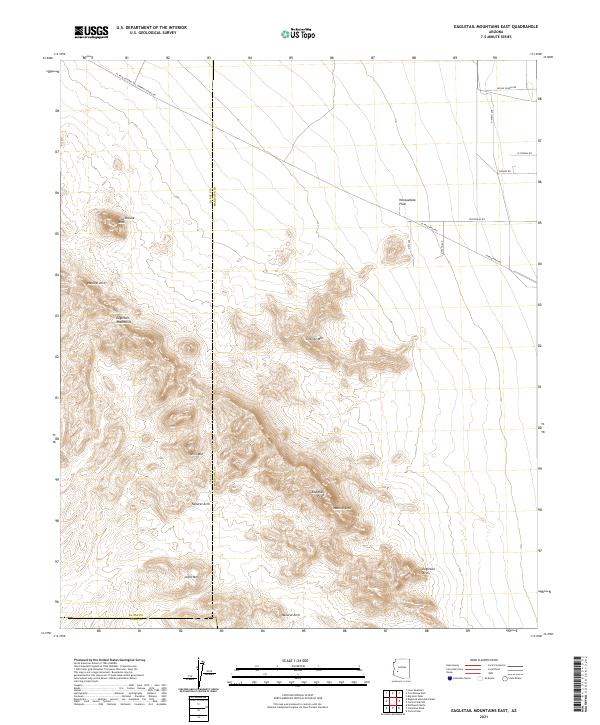 US Topo 7.5-minute map for Eagletail Mountains East AZ