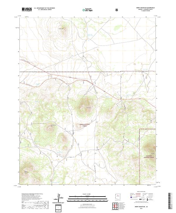 US Topo 7.5-minute map for Ebert Mountain AZ