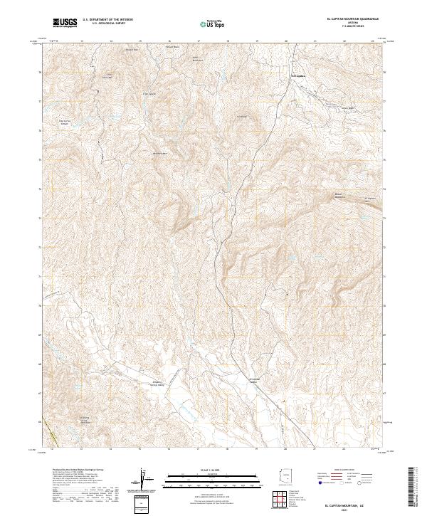 US Topo 7.5-minute map for El Capitan Mountain AZ