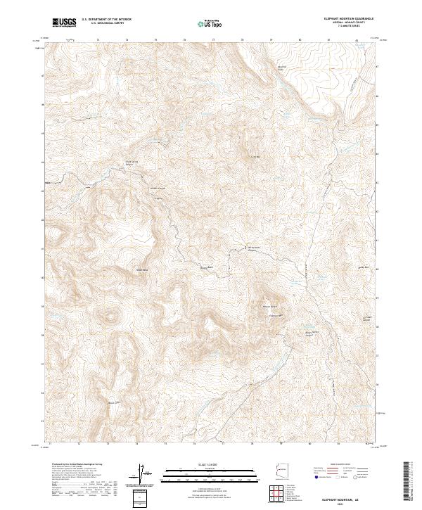 US Topo 7.5-minute map for Elephant Mountain AZ