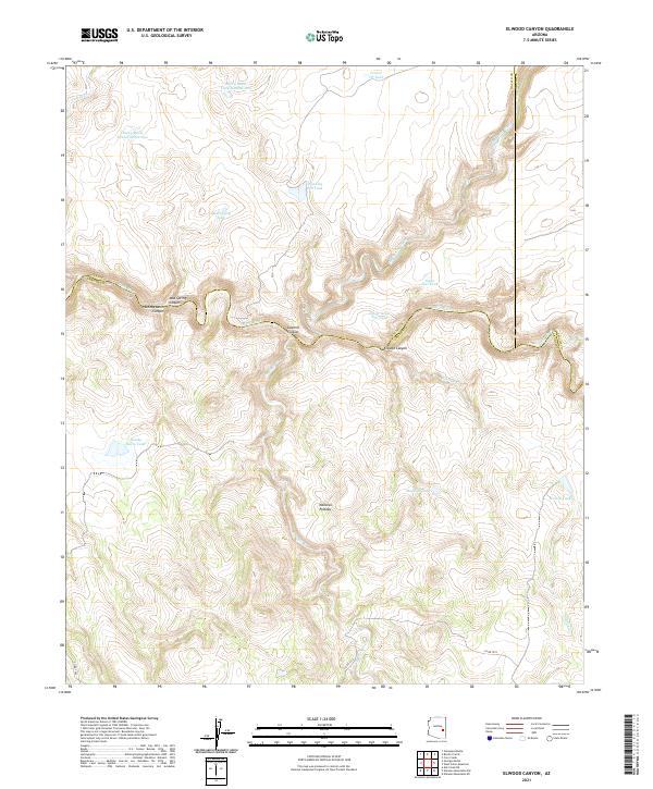 US Topo 7.5-minute map for Elwood Canyon AZ