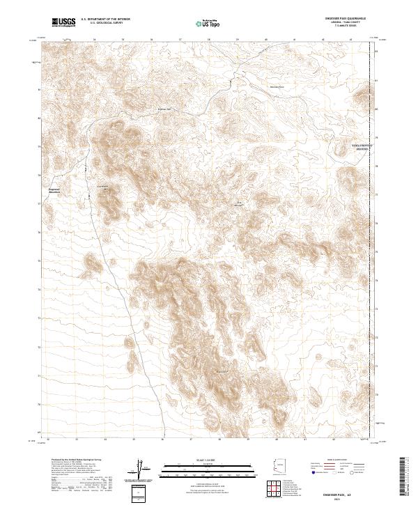 US Topo 7.5-minute map for Engesser Pass AZ