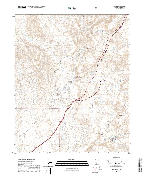 US Topo 7.5-minute map for Estler Peak AZ