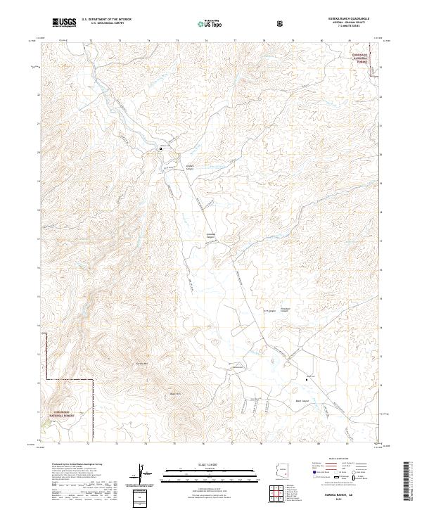 US Topo 7.5-minute map for Eureka Ranch AZ