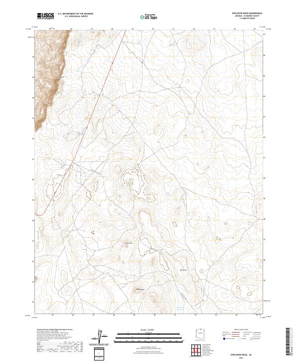 US Topo 7.5-minute map for Explosive Rock AZ