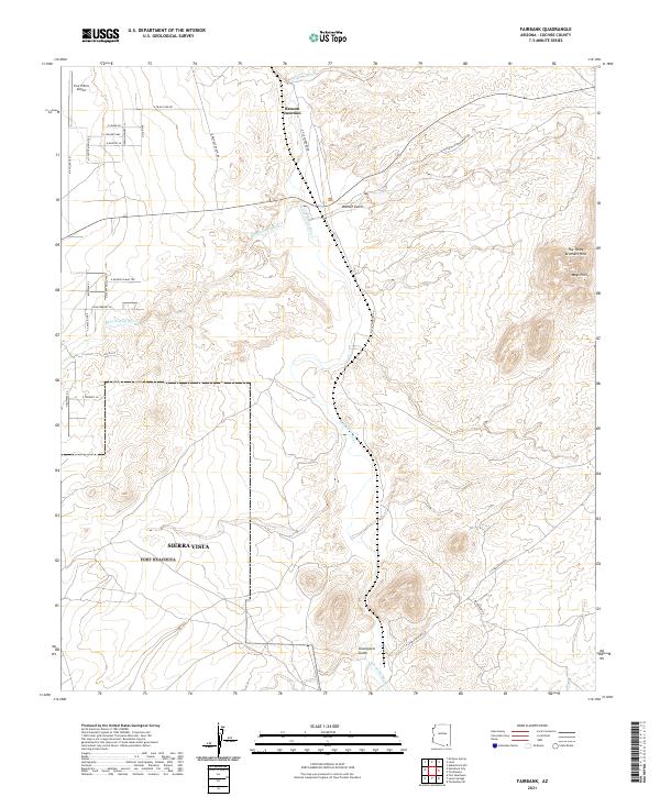 US Topo 7.5-minute map for Fairbank AZ