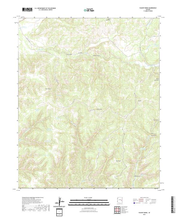 US Topo 7.5-minute map for Faught Ridge AZ