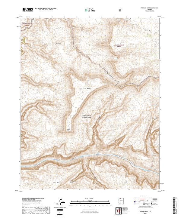 US Topo 7.5-minute map for Fishtail Mesa AZ