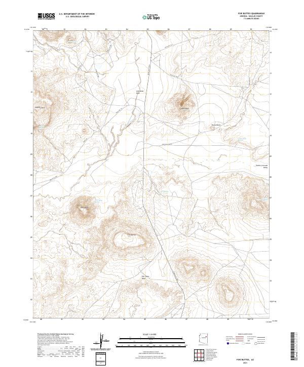 US Topo 7.5-minute map for Five Buttes AZ