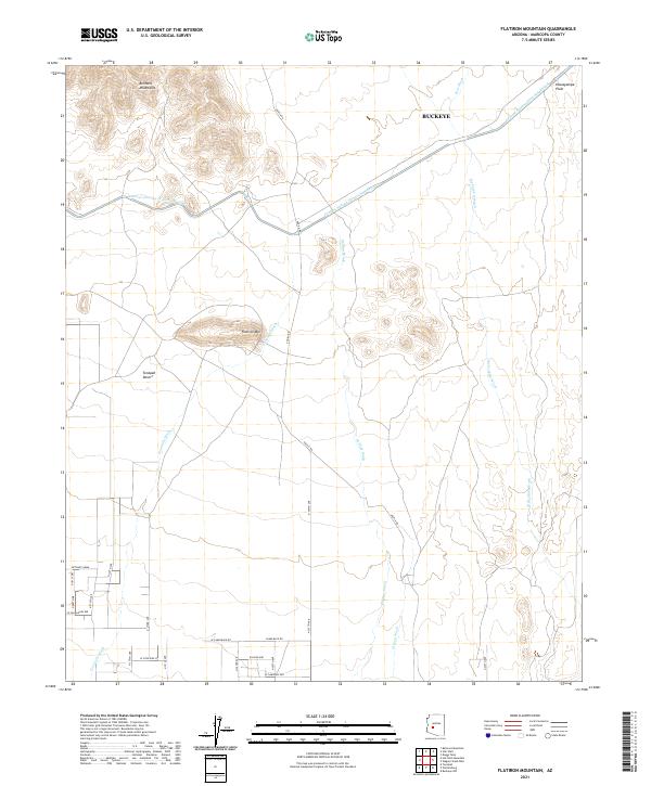 US Topo 7.5-minute map for Flatiron Mountain AZ