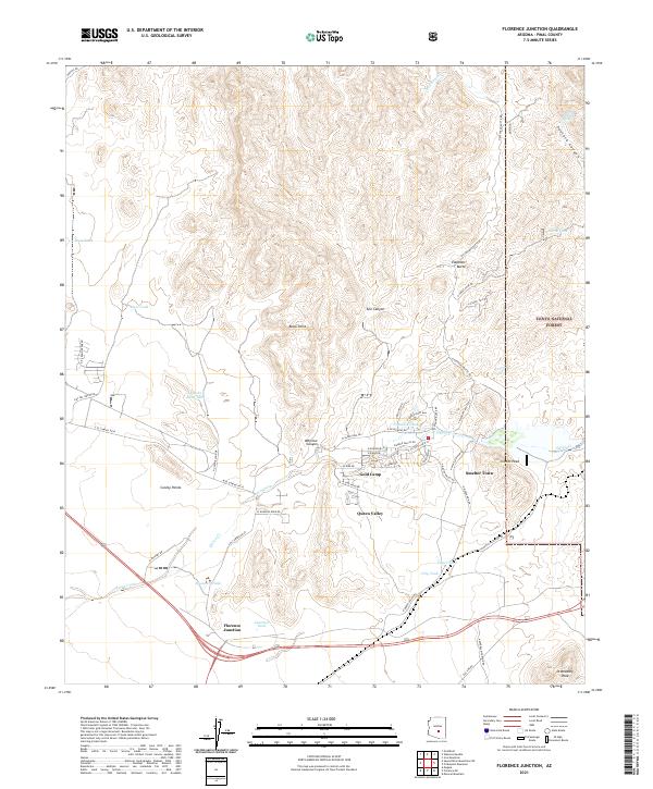 US Topo 7.5-minute map for Florence Junction AZ