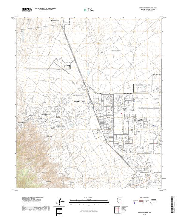 US Topo 7.5-minute map for Fort Huachuca AZ