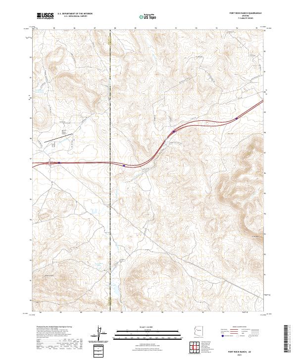 US Topo 7.5-minute map for Fort Rock Ranch AZ