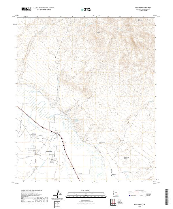 US Topo 7.5-minute map for Fort Thomas AZ