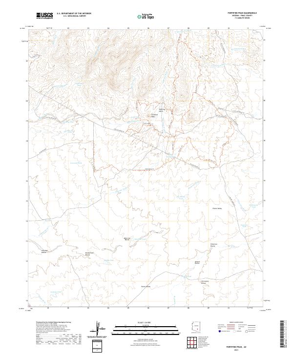 US Topo 7.5-minute map for Fortified Peak AZ