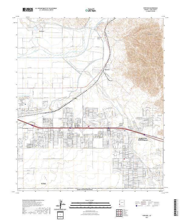 US Topo 7.5-minute map for Fortuna AZ