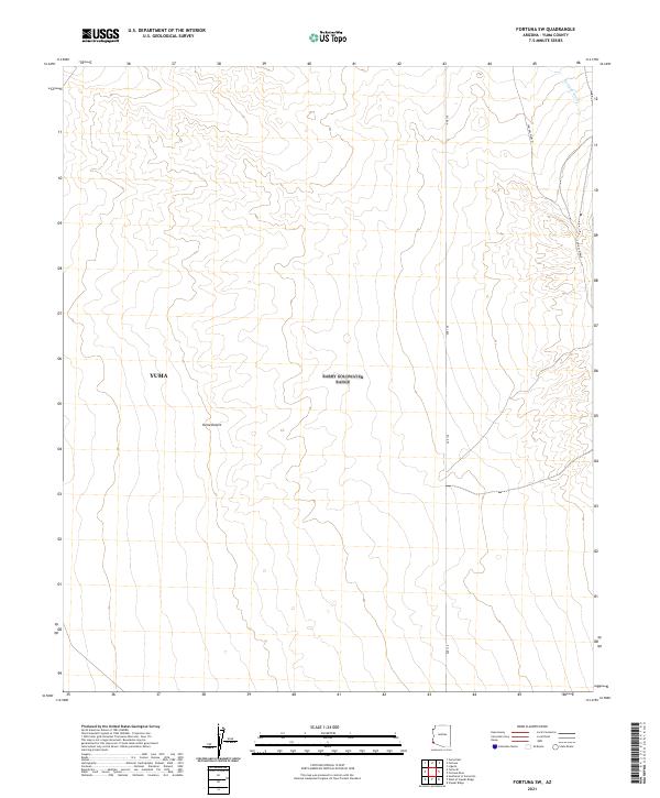 USGS US Topo 7.5-minute map for Fortuna SW AZ 2021