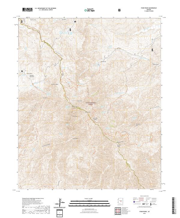 US Topo 7.5-minute map for Four Peaks AZ