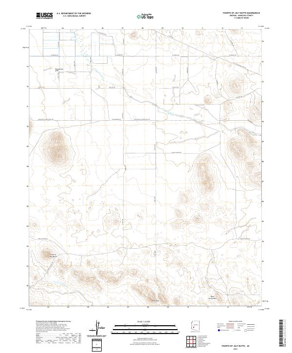 US Topo 7.5-minute map for Fourth of July Butte AZ