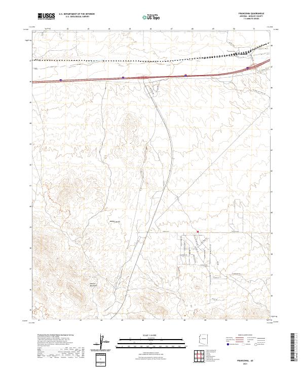 US Topo 7.5-minute map for Franconia AZ