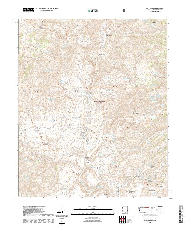 US Topo 7.5-minute map for Fritz Canyon AZ