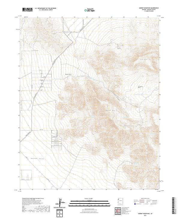 US Topo 7.5-minute map for Garnet Mountain AZ