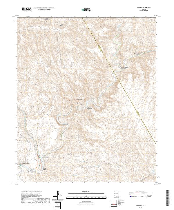 US Topo 7.5-minute map for Gila Box AZ