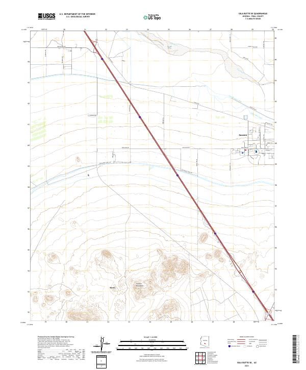 US Topo 7.5-minute map for Gila Butte SE AZ