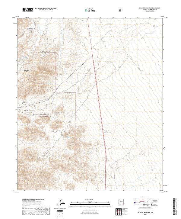 US Topo 7.5-minute map for Gillespie Mountain AZ