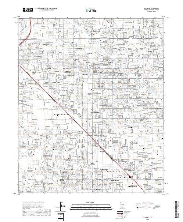 US Topo 7.5-minute map for Glendale AZ