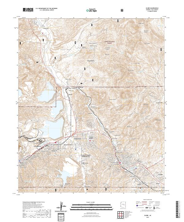 US Topo 7.5-minute map for Globe AZ