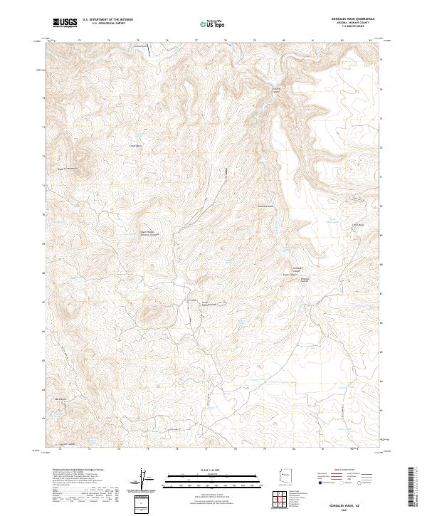 US Topo 7.5-minute map for Gonzales Wash AZ