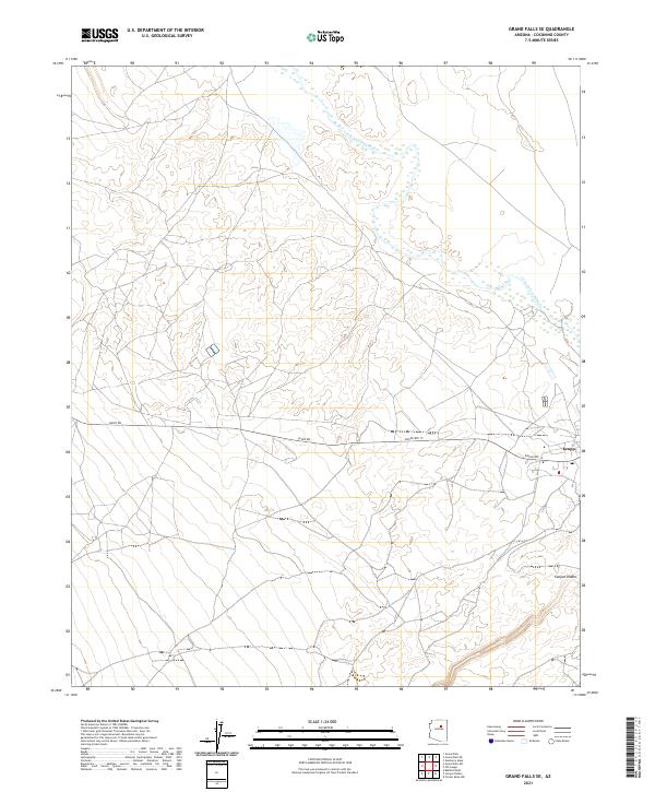 US Topo 7.5-minute map for Grand Falls SE AZ