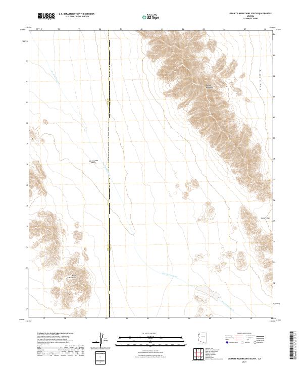 USGS US Topo 7.5-minute map for Granite Mountains South AZ 2021